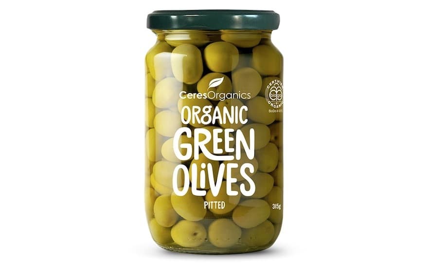 Olives - Green Pitted - Ceres Organics 315g