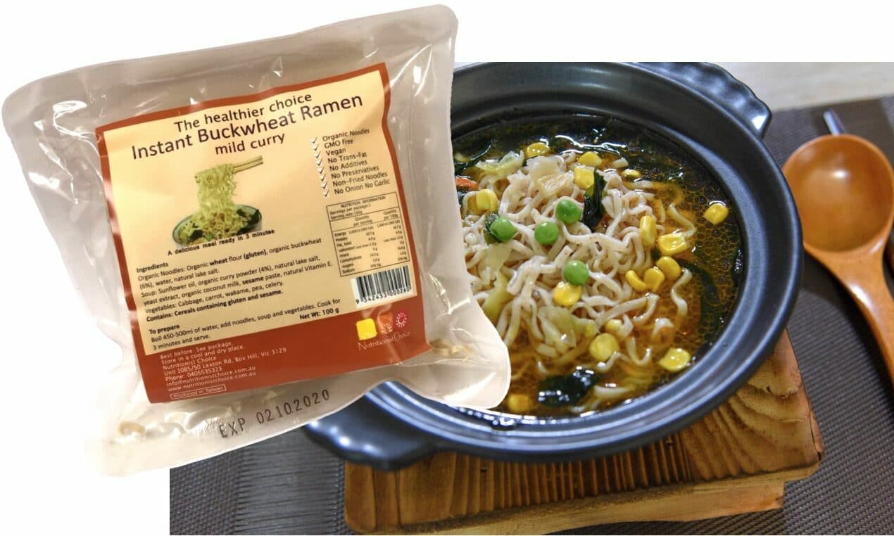 Nutritionist Choice - Instant Buckwheat Ramen Noodles - Mild Curry Vege Soup 100g
